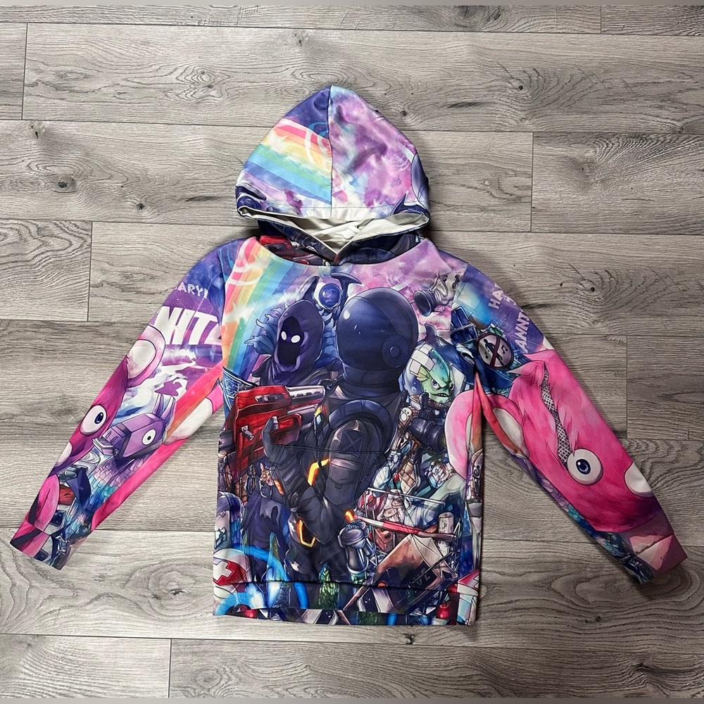 Colorful Graphic Kids Fortnite Hoodie
